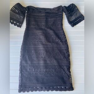 LEITH off the Shoukder Lace appliqués Dress